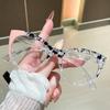 Women's INS Style Fashion Cat-Eye Presbyopia Glasses Two-tone Frames High-definition Trendy Reading Glasses Diopter 0 To +4.0