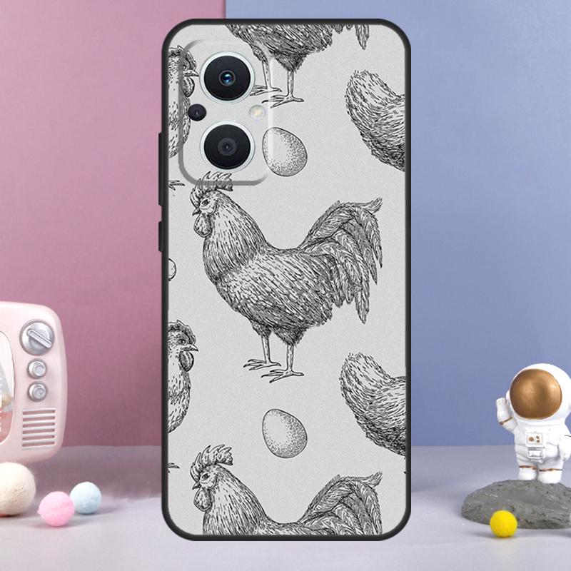 Chicken Pattern Funda For OPPO Reno 12 F 11F 13F 14F 10 11 13 14 Pro 7 8 Lite OPPO Find X9 X6 X5 X8 Pro Case