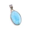 Natural Republic Larimar Gemstone 925 Solid Sterling Silver Pendant 1.25'' I5o16
