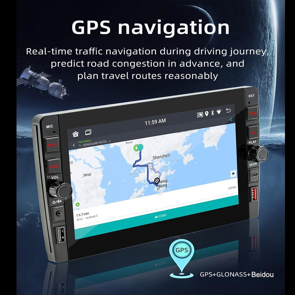 8 tommers radio 2 din Android bil GPS-navigasjon for Ford New Transit 2009-2019 Med knappeknapp Multimediaspiller Stereo Audio Auto 1+32GB