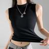 Elegance Stylish Vest Round Neck Camisole Undershirt Female Summer Thin Section Outside Wear Inside The Threaded Bottoming Shirt Slim Sleeveless Tops