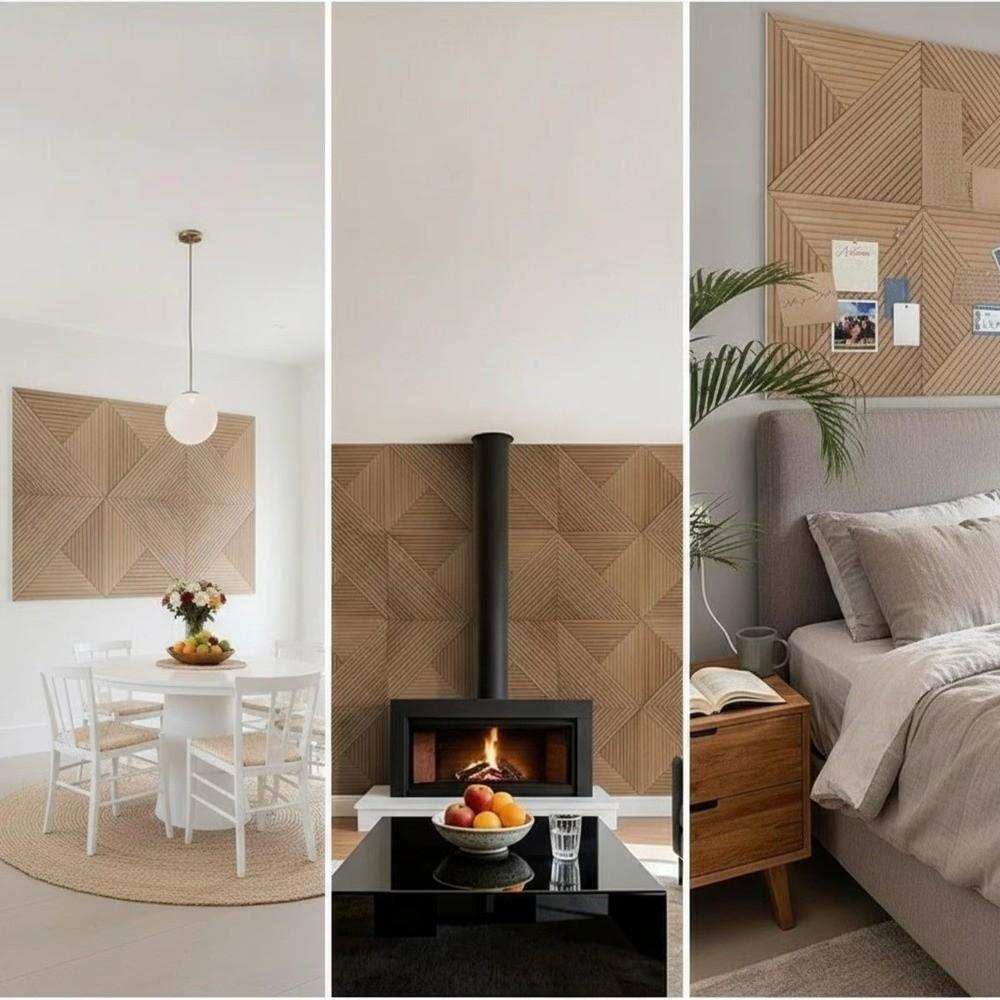 Wood Grain Soundproof Wall Panel UV Printed Wall Sticker New 3D Wall Panel Studio