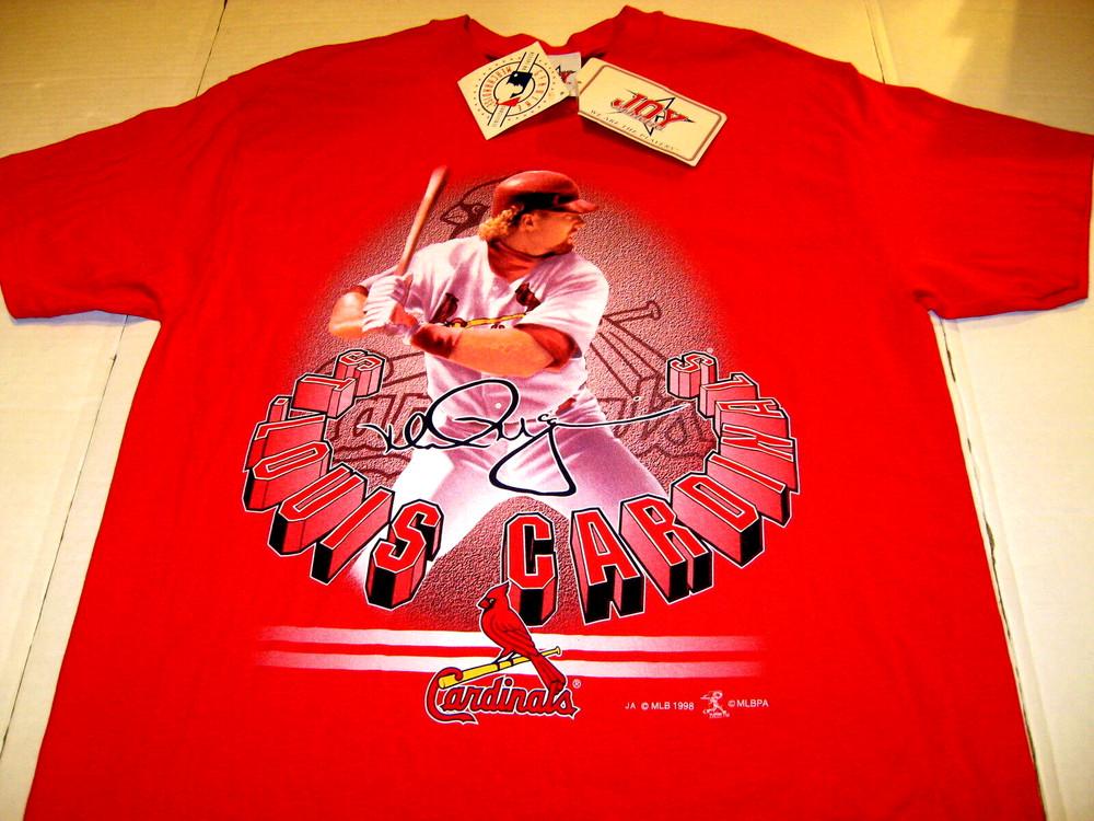 Mark McGwire St. Louis Cardinals 1998 Batting Stance Baseball T-Shirt New! LARGE Unisex T-Shirt XXXXL