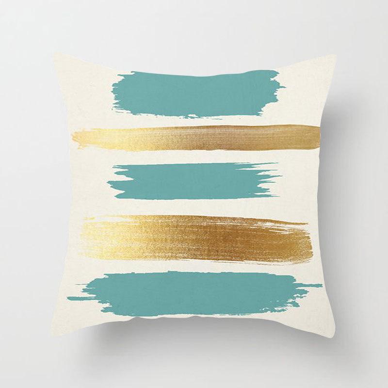 45X45CM Printed Panel Geometric Pillow Modern Minimalist  Office Cushion Cover Polyester