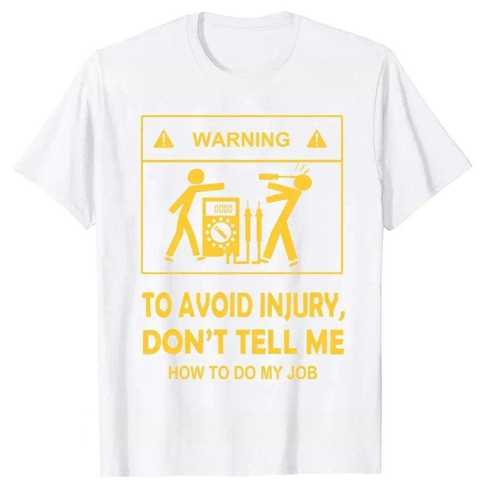 2026 Summer Fun Unisexs Electrician Letter Pattern Printed Round Neck Tshirt 100 Cotton Neutral Soft Breathable Short Sleeve