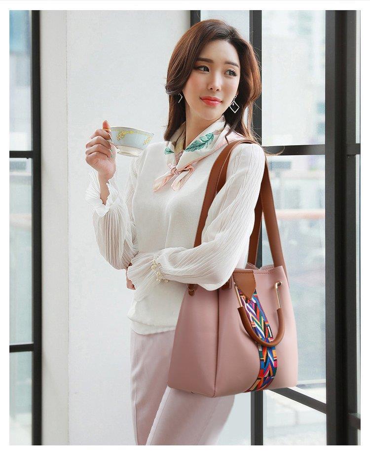 2024 Women's Fashion Four-Piece Bag Set: Handbag, Shoulder Bag, Crossbody, and Bucket Bag