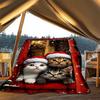 1pc Christmas Cats Outdoor Flannel Blanket Soft All Season Polyester Throw , Perfect for Picnics & Travel , Picnic Accessory