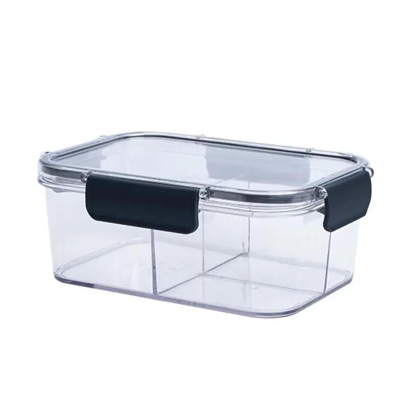 Food Storage Container, Transparent Compartment Lunch Box, Large Capacity Fresh-keeping Box, Fruit Salad Snack Sealed Box.