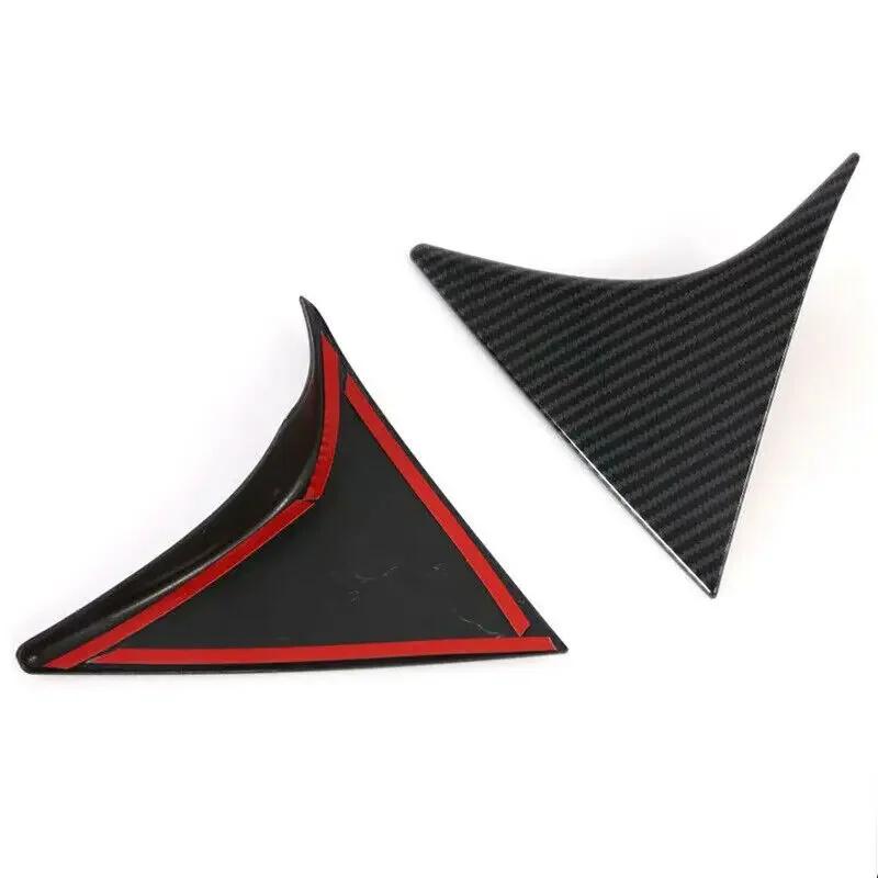 For Hyundai Tucson 2015-2020 2Pcs Car Rear Window Spoiler Wing Cover Trim ABS Carbon Fiber Style Silver Chrome Decor Accessories