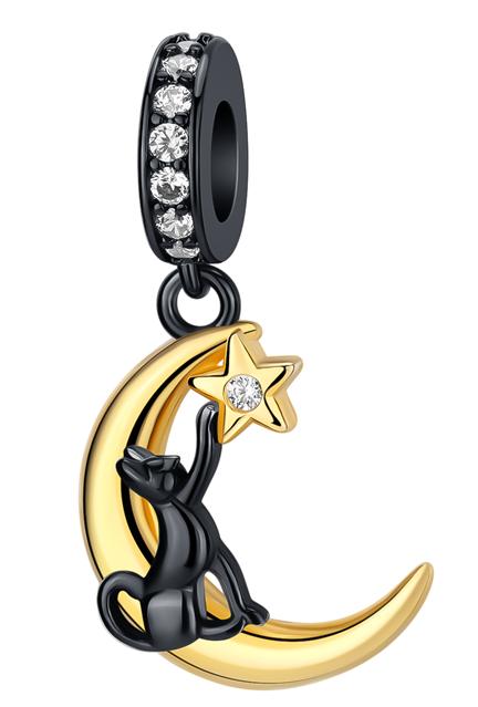 925 Silver Charms Colorful Sun Moon Stars Dangle Charm Fit Pendant Bracelets Necklace Women DIY Fine Jewelry