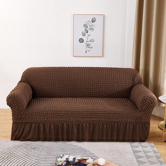 Seersucker Sofa Slipcover High Stretch Couch Cover Thick Corner Sofa Protector Elastic Corner Couch Covers