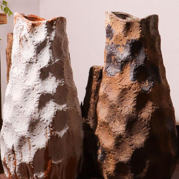 Minimalist Japanese Andromeda Vase: Ceramic Floor Container for Living Room Flowers, Hydroponic Arrangements, and Entrance Decorations.