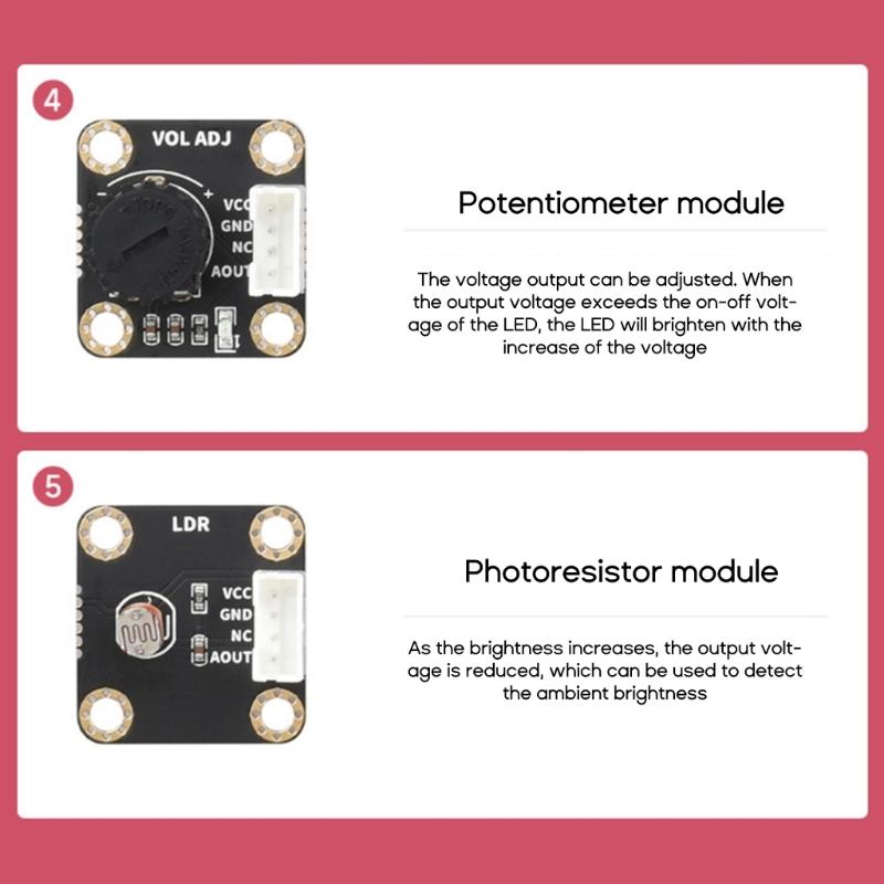 For  Pico Sensor Kit with Pico Expansion Board and 15 Detachable Sensors  Design, No Soldering