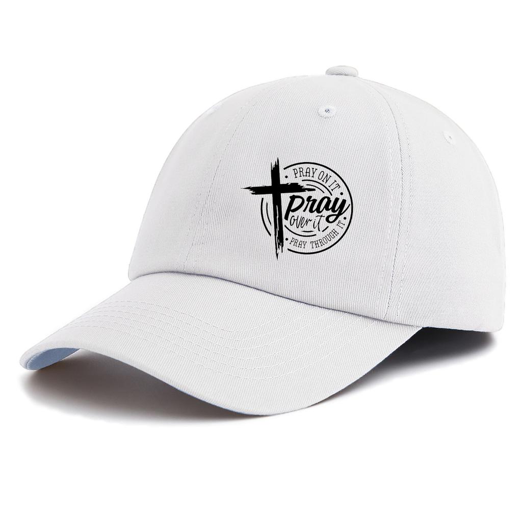 1pc PRAY Print Baseball Cap for Adults,Minimalist Retro Style Casual Soft Adjustable Dad Hat,Perfect As Gift