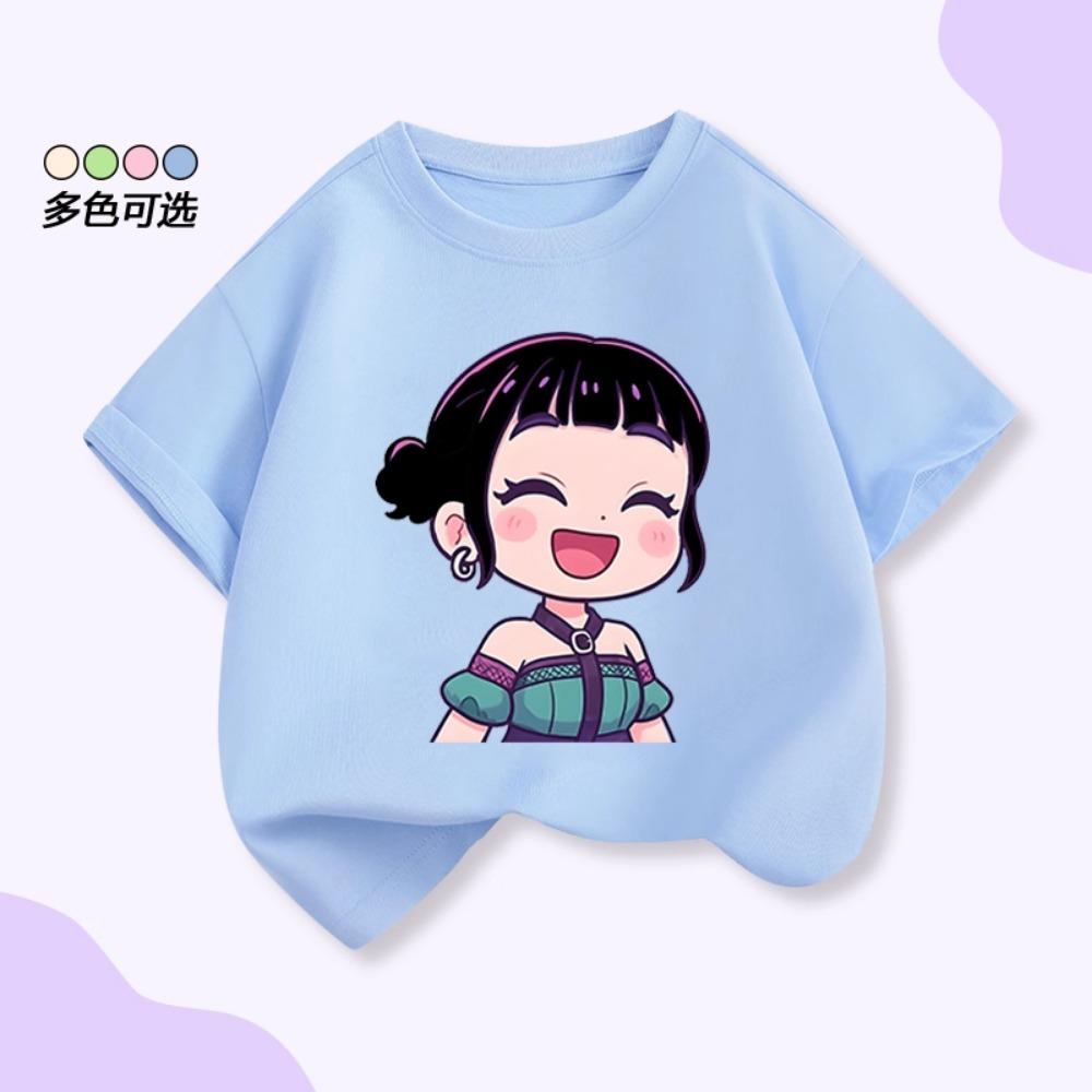KPOP Witch Hunter Zoey Zoey Children's Short Sleeved T-shirt Summer 2026 New Devil Hunter Round Neck Parent Child Clothing