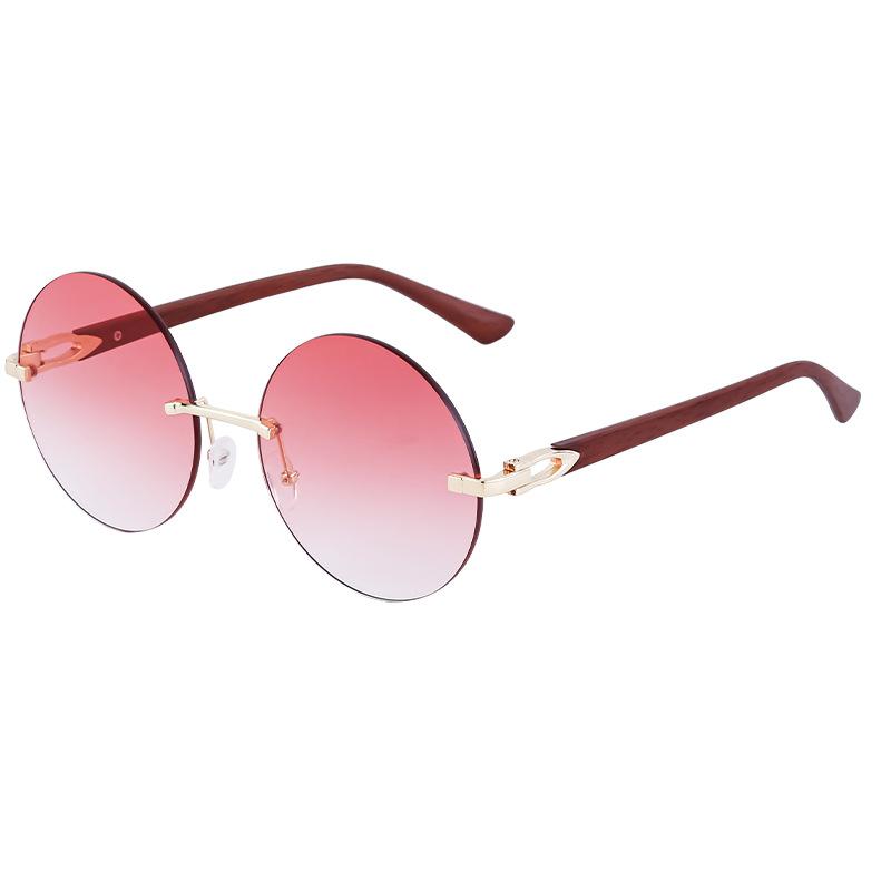 

JYL TS Women s Retro Wood-Grain - Rimless Cut-Edge Oversized Sun Shades ZZC-7555 c-516 льняной