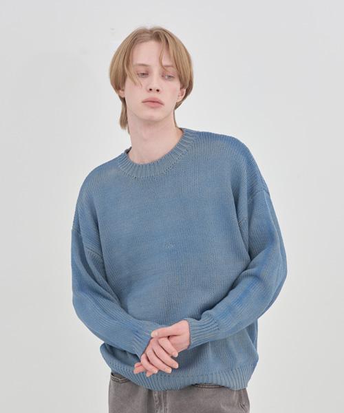 Graph Platform Garments Dyed Knit Blue Blue