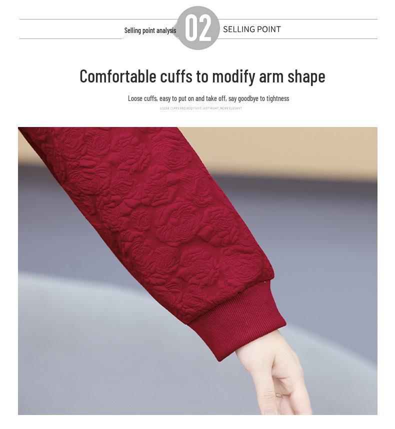 Podzimní kabát čínského stylu pro ženy středního věku ve větších velikostech - Elegantní krátká bunda