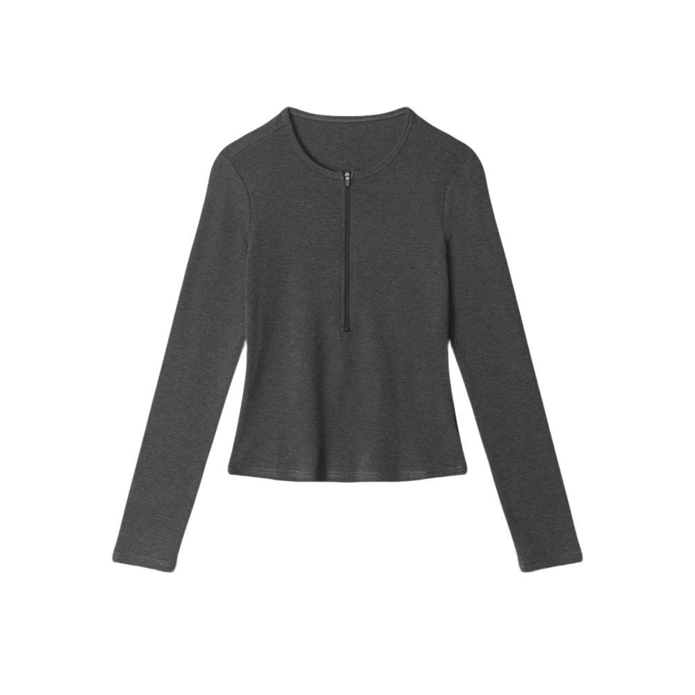 HeyHenry Women s Slim Fit Running & Yoga Long Sleeve Half Zip Top Small темно-серого