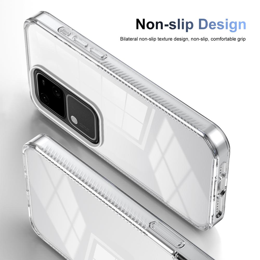 KEYSION Transparent Case for VIVO V30 Pro 5G V30 Soft TPU+PC Anti-slip HD Clear Shockproof Phone Back Cover for VIVO V30 5G