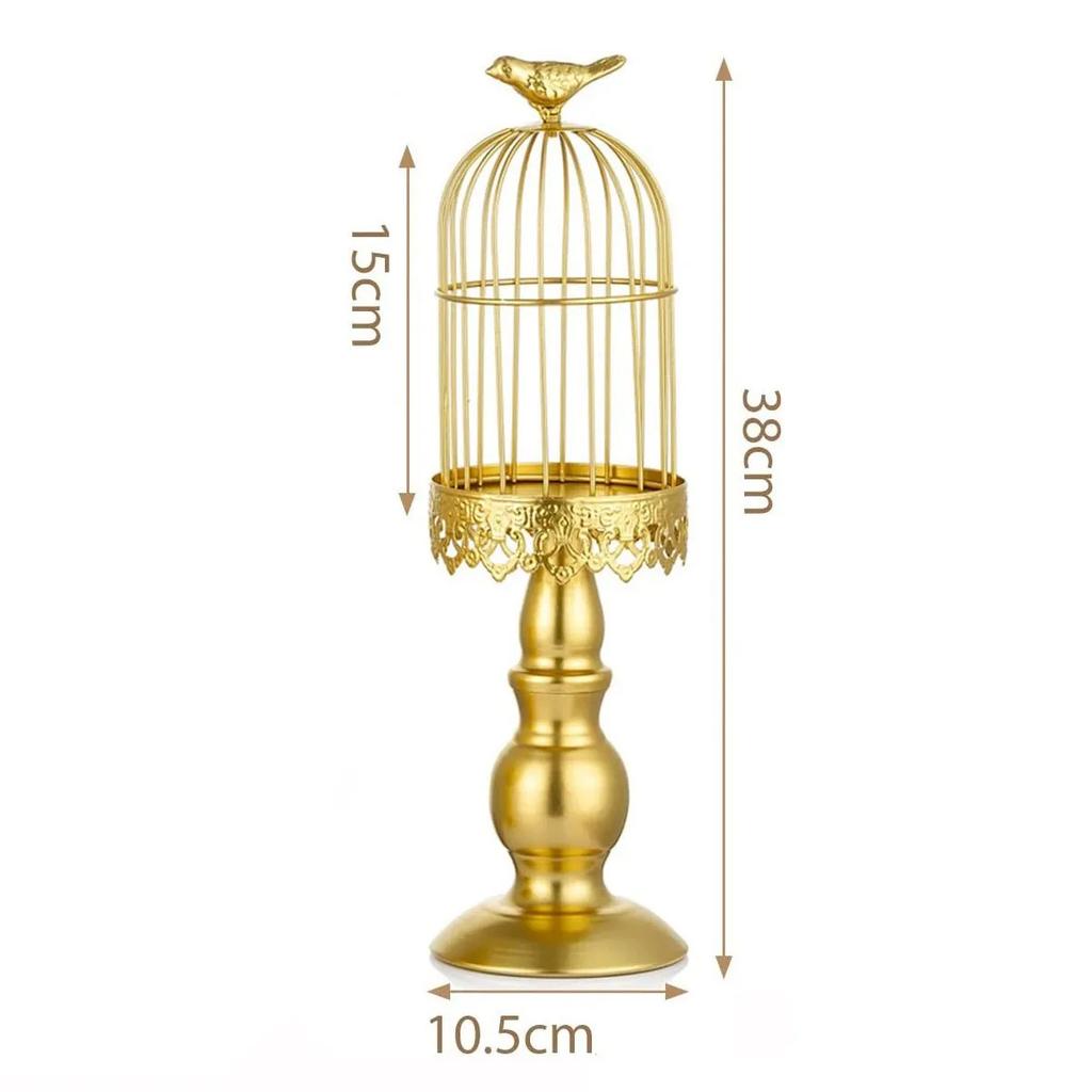 Creativity Retro Bird Cage Candle Holder Ornament Ironwork Candlestick Photography Wedding Restaurant Props Home Decor