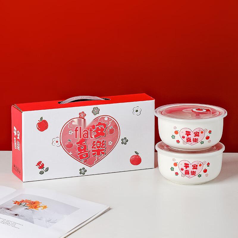 Cartoon Ceramic Fresh-keeping Bowl Gift Set