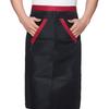 2pcs Chef Waist Apron Soft Moisture Absorbent Breathable Polyester Men"s Half Apron with Pockets