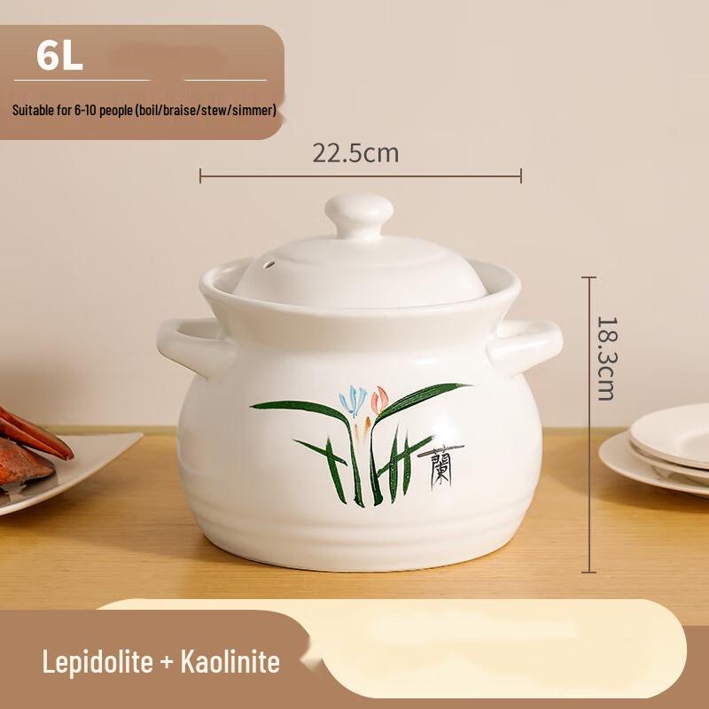 Mr. Jian Thickened Ceramic Casserole Pot, 6L