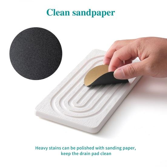 2/4 Stück Trockenmatte Silikonfüße Anti-Rutsch Kieselgur Spülbecken-Tablett mit auslaufsicherem Rillendesign Schnelle Wasseraufnahme Schnelltrocknende Küchenmatte
