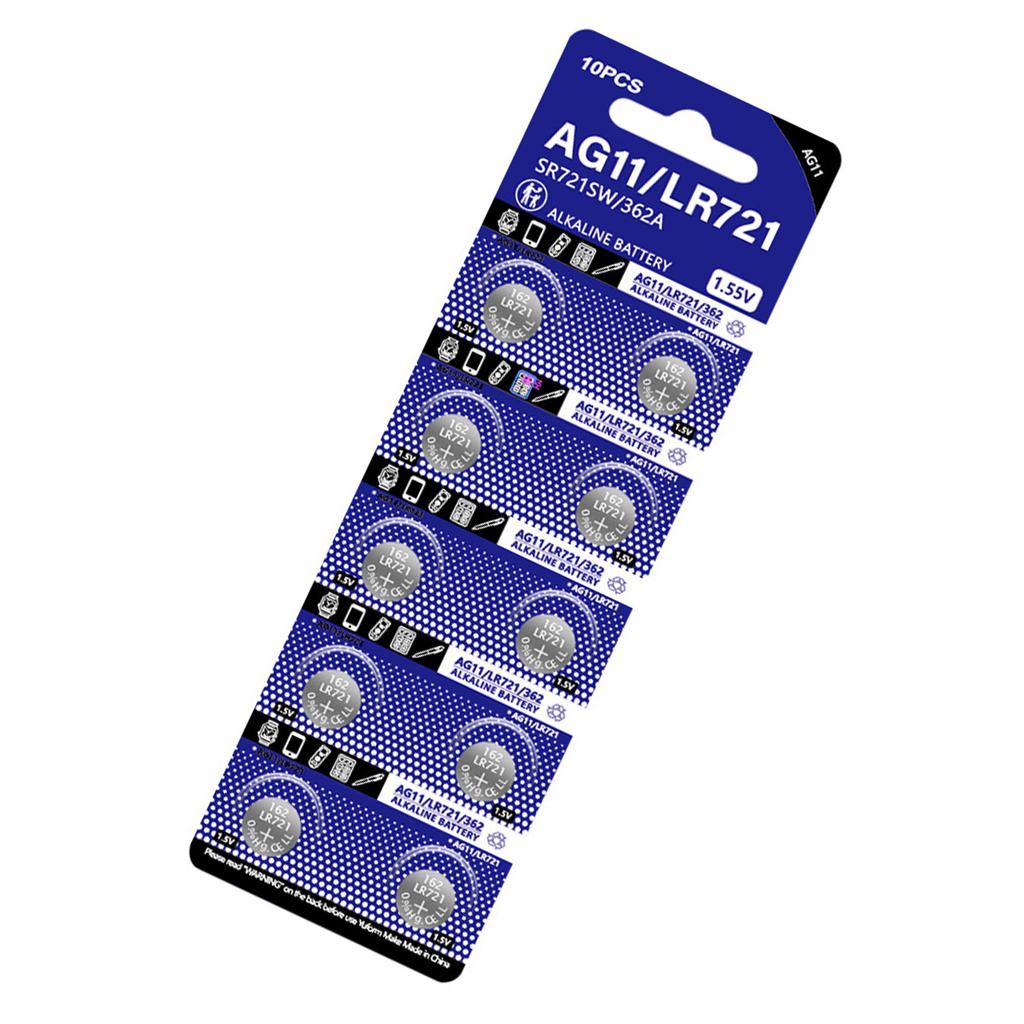 Pack of 10pcs/sheet LR721 Alkaline Button Batteries 1.5V Coin Cell Battery for Watches Calculators and Digital Cameras