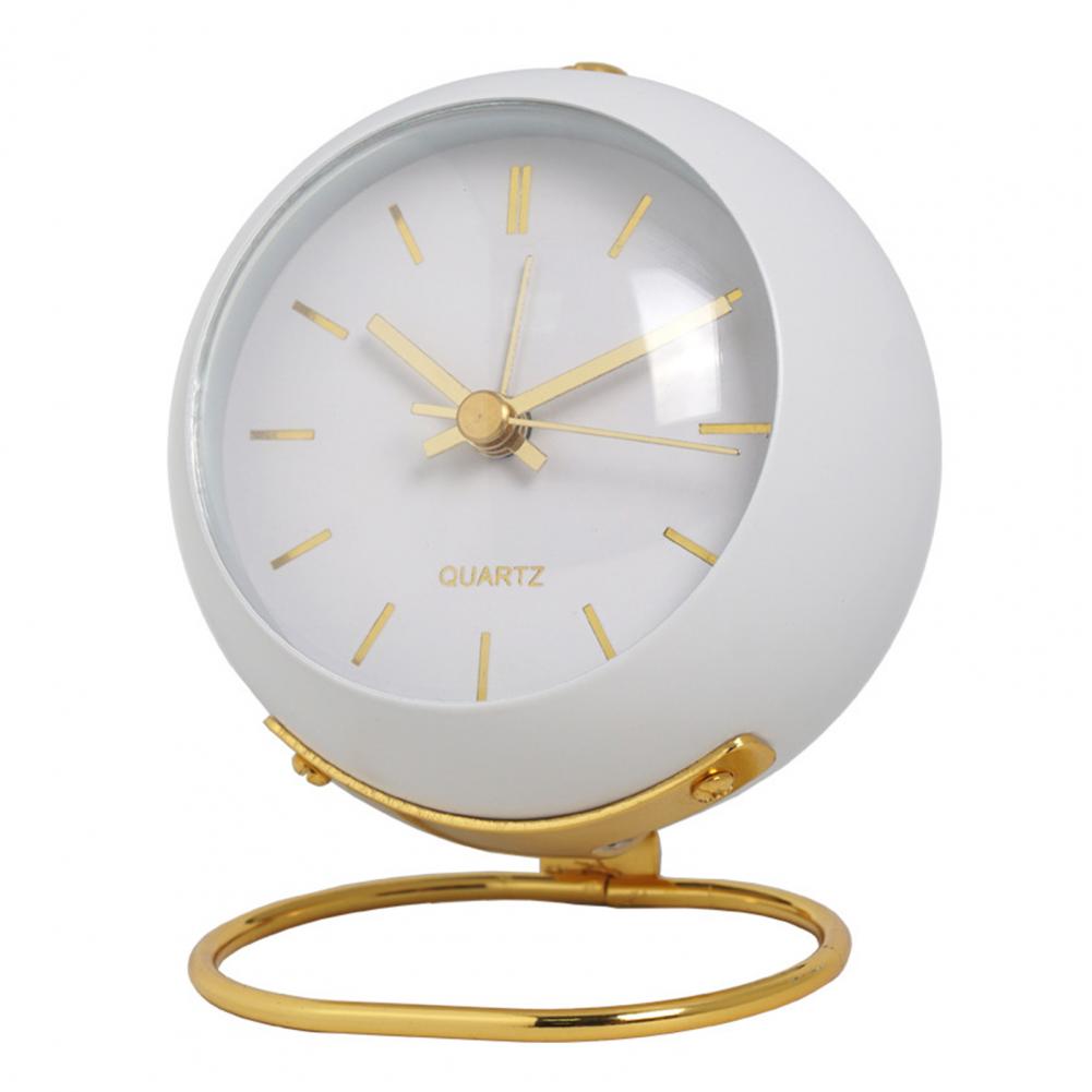 Analog Alarm Clock Pointer Design Mute Metal Luminous Desktop Clock Electronic Quartz Clock Living Room Desk Decor for Kids Room