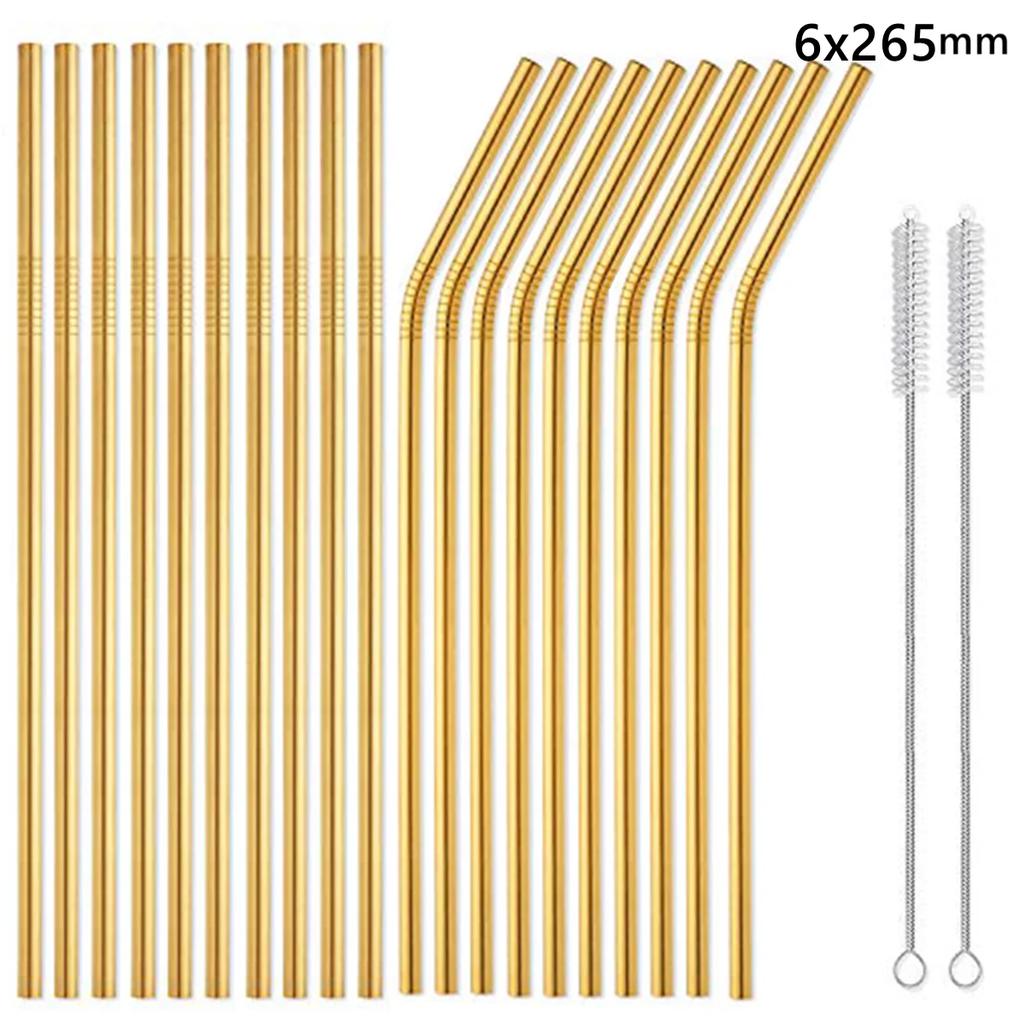 20 Pack 265cm Long Rainbow Metal Straws Reusable 304 Stainless Steel Drinking Straws for 30oz and 20oz Cup Bar Accessory