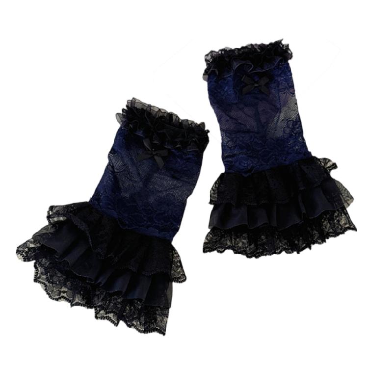 Delicate Rhinestones Embroidered Gloves Soft Nylon Arm Sleeves For Daily Fashion Evening Event