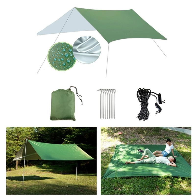 Portables Outdoor Tarps Suit Rainproofed Awnings Waterproofed Picnics Tarps for Camping Hiking