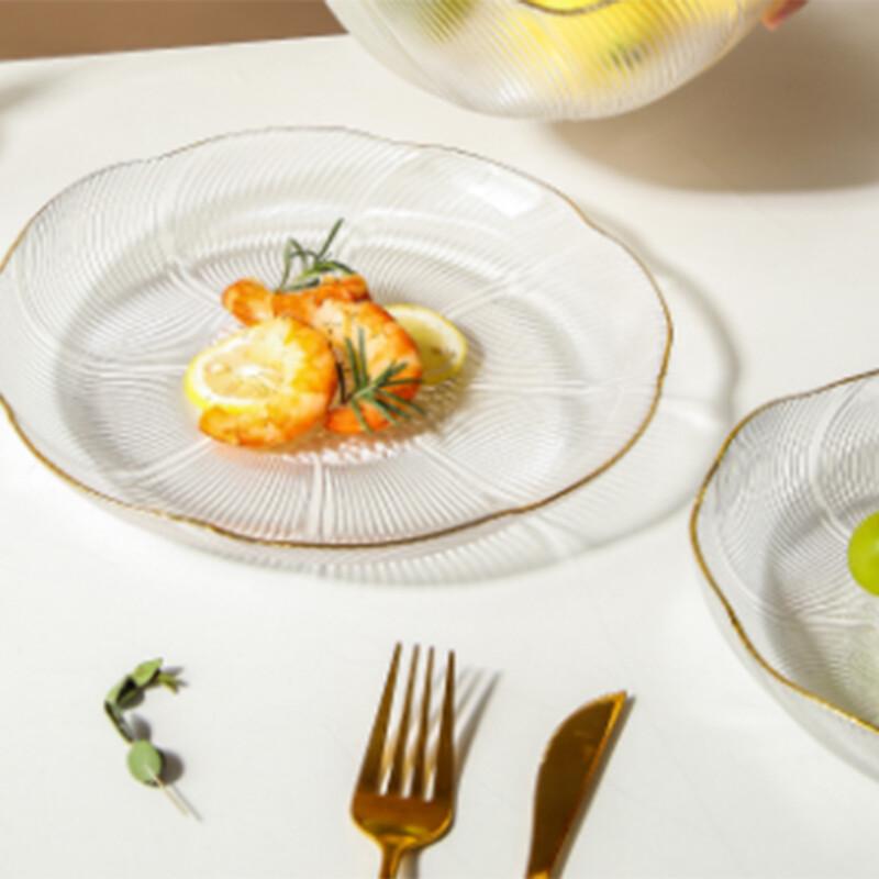 

Zhinianhua Light Luxury Round Glass Fruit Plate