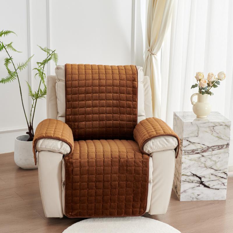 Winter Plush Solid Square Pet Sofa Slipcover Cozy Warm Integrated Sofa Seat Cover for Pets