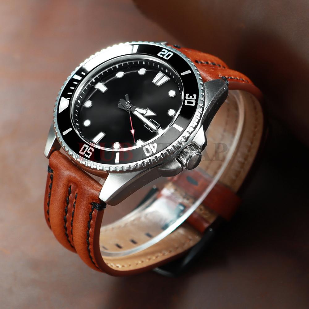 20mm 22mm 24mm Retro Genuine Cowhide Watch Band Straps for Seiko Leather Rugged Double Bone Band for Omega Men Women Accessories