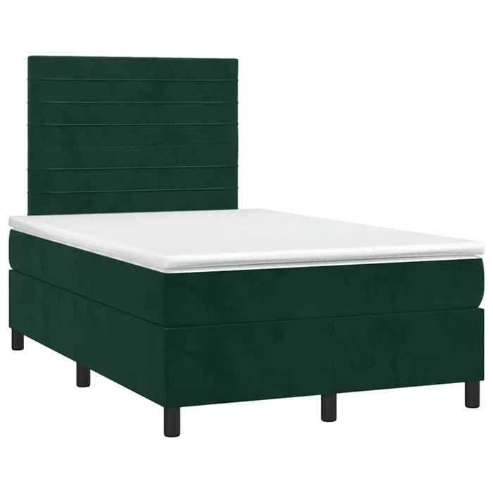 Maison Exclusive - Sommier à lattes de lit et matelas Vert foncé 120x200cm Velours
