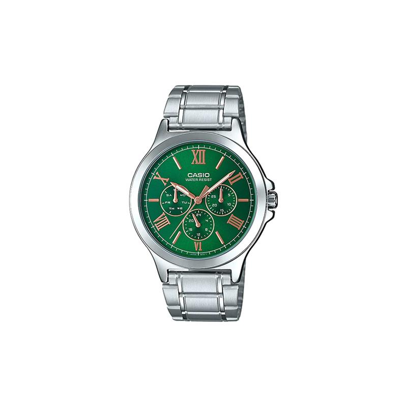 

Casio CASIOSTANDARD series fashion trend business retro classic three eyes and six needles Roman scale quartz movement stainless steel MTP-V300D-3A белый