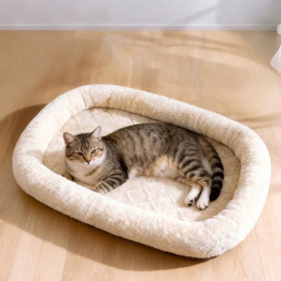 Plush Cat Bed Soft Small Dog Cushion Bed Washable Non-slip Pet Sleeping Pad for Indoor Cats Kittens Small Dogs