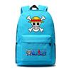 One Piece Anime School Backpack Kids Lightweight Ergonomic Dual-Shoulder Bag With Geometric Print Oxford Fabric
