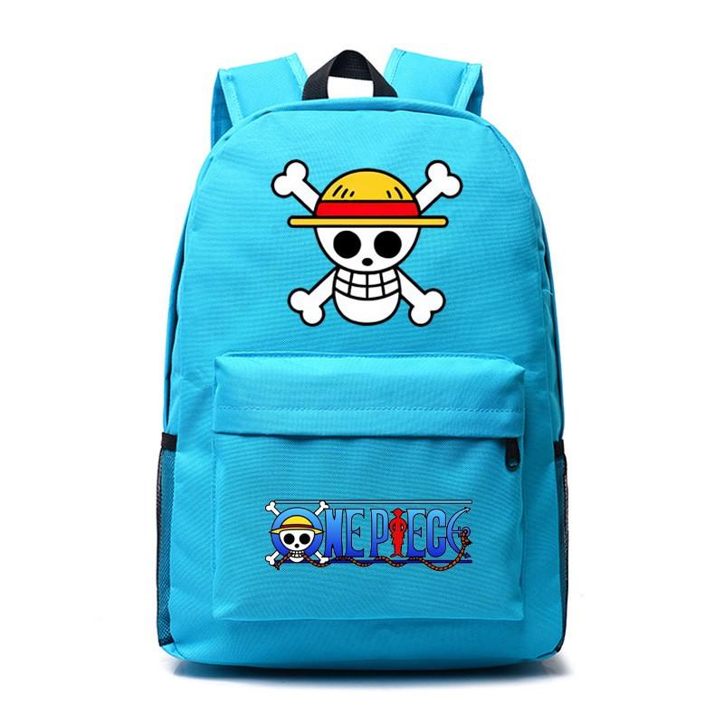 One Piece Anime School Backpack Kids Lightweight Ergonomic Dual-Shoulder Bag With Geometric Print Oxford Fabric