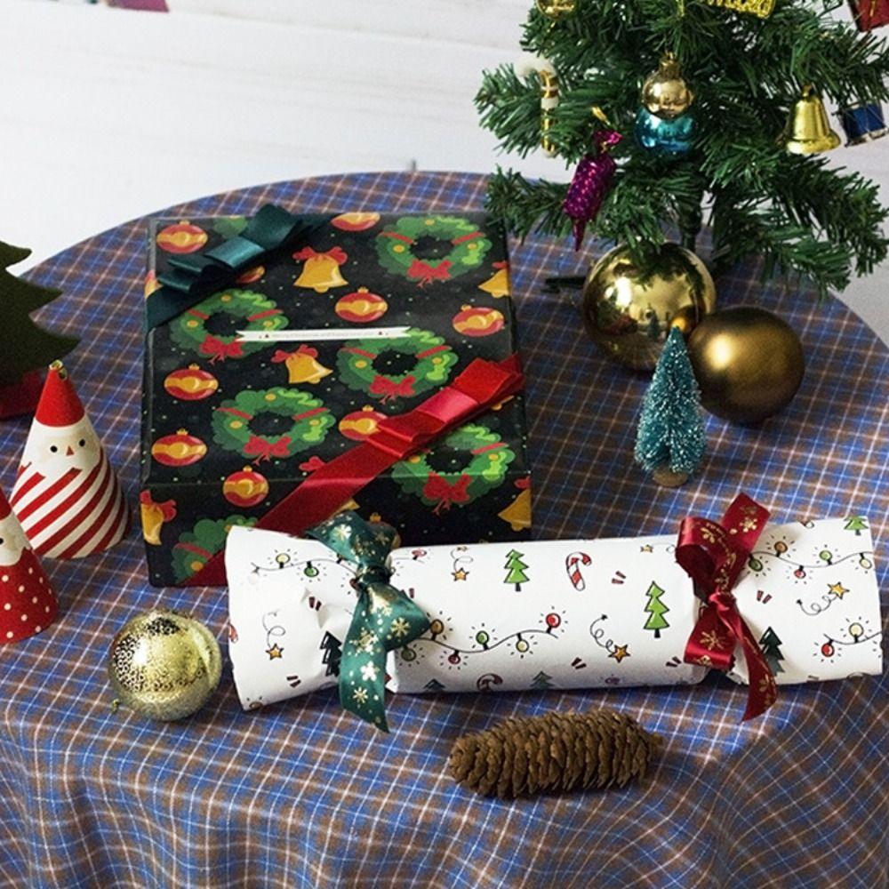 10 Sheets Christmas Gift Wrapping Paper Art Paper Holiday Packaging Paper  Festive