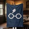 1pc glasses lightning Harry Potter blue Outdoor Flannel Throw Blanket All Season Soft Warmth,Home Decor 1031017