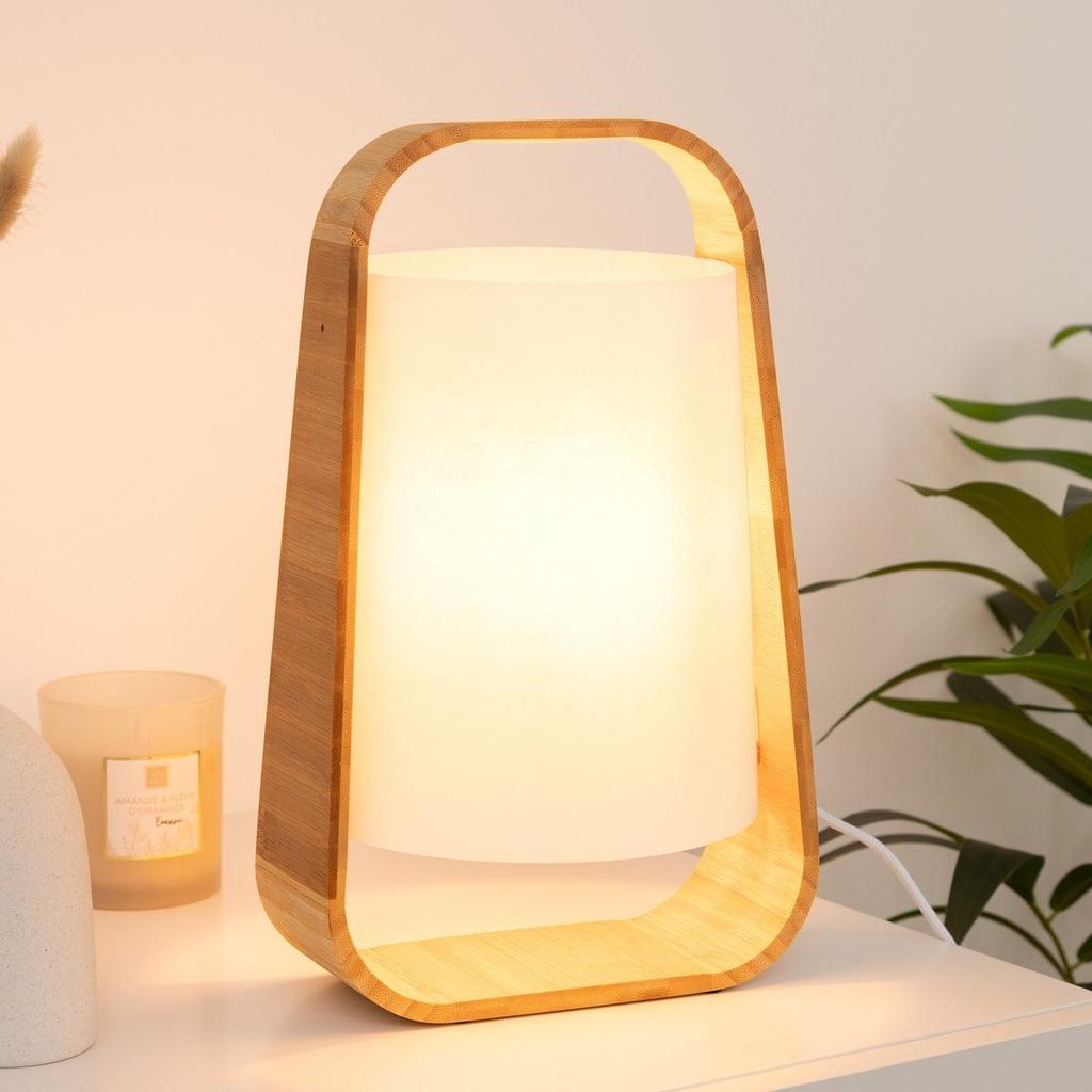Rex Table Lamp White Bamboo Scandinavian Style