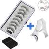 Two Pairs of Magnetic False Eyelashes with Curler - No Glue Needed, European & American Thick Style.