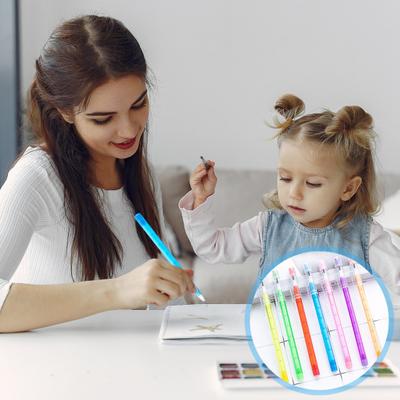 10 ks Průsvitné tužky Neostřící stohovatelné tužky Vícebodová vyskakovací plastová tužka s gumou na kreslení školní kanceláře