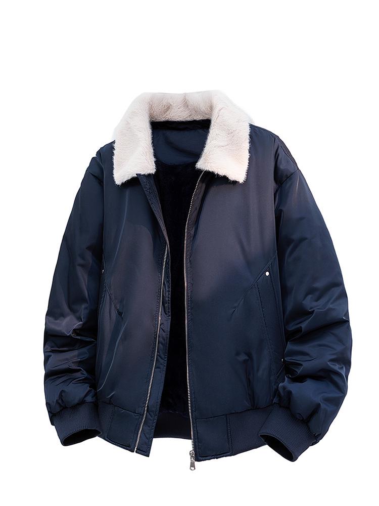 2025 Retro Fur Collar White Duck Down Winter Jacket with Fleece Lining - Thick, Warm, and Loose Niche Outerwear