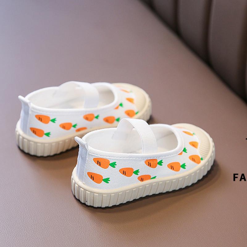 Children Cartoon Canvas Shoes Princess Girls Printing Lovely Casual Shoes Lightweight Comfortable Flat Baby Sports Sneakers