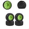 4 Pieces 1/18 RC Car Wheels and Tires Accessories Portable, Sturdy Easy to Install Direct Replaces,